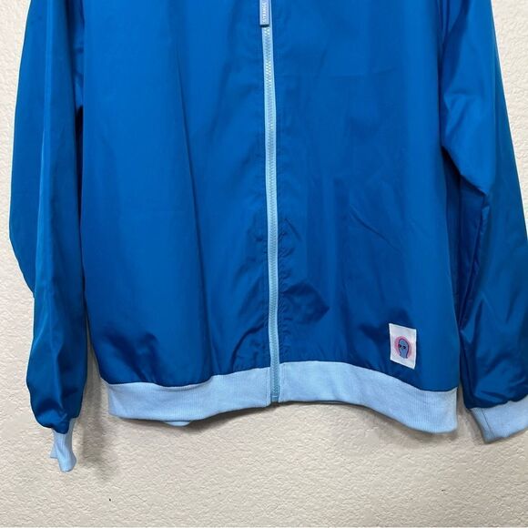 Strange Planet Nathan Pyle Alien Bubbles Blue and Pink Bomber Windbreaker Jacket - Picture 8 of 12